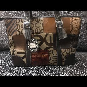 Patchwork Mononogram Tote Handbag